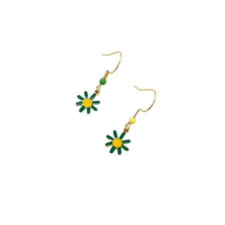 earrings steel gold daisy